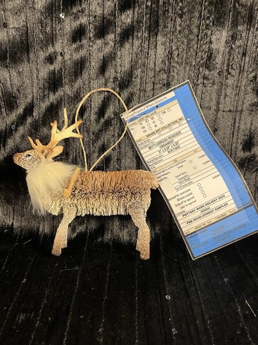 Pottery Barn Bottlebrush Reindeer Tree Ornament Christmas Holiday NEW Realistic - Picture 3 of 10