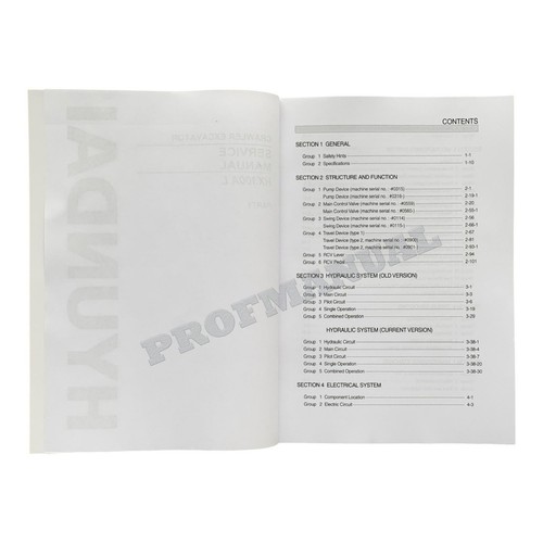 Hyundai HX300A L CRAWLER EXCAVATOR Hardcover Repair Service Manual - Picture 5 of 8