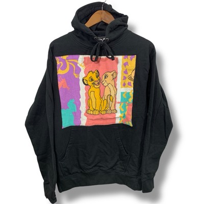 Upcycled Repurposed 1990 s Lion King Simba & Nala Hoodie Unisex Medium