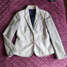 TOMMY HILFIGER Women Gray Wool Blend Buttons Blazer Lined Size 4