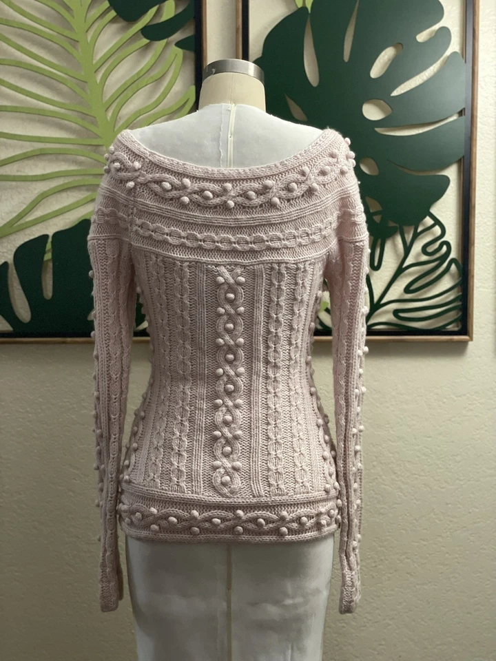 Свитер Moda International розовый с помпонами - Изображение 3 из 4