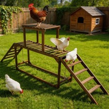 Large Chicken Perch Swing Chicken Roosting Bar Wood Activity Play Toy f/ Poultry