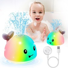 Whale Bath Toy Sprinkler, Light Up Bathtub Toys for Babies Toddler Boy Girl ...
