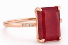 GENUINE 4.45 Cts RUBY & WHITE SAPPHIRES RING  14K ROSE GOLD PLATED (.925) — photo 4