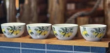 Royal Norfolk Set of 4 Lemon Printed Ceramic Soup Cereal Bowl Summertime