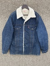 Vintage 70s Levis Sherpa Lined Denim Jean Jacket Type 3 Size 42 USA Made