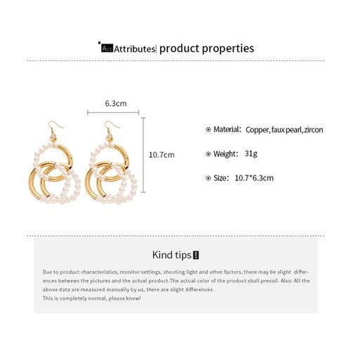 Personality Imitation Pearl Earrings Exaggerated Ear Stud Girl - Picture 2 of 7
