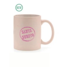 Più Forty +40 Mug Ceramica con Manico 32,5 Cl Stampa "Santa Subito" Rosa Mat