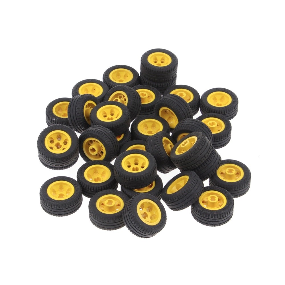 32x LEGO Rad 30.4x14 VR Black Yellow Balloon Tire Wheels 2994 6578 2994C01