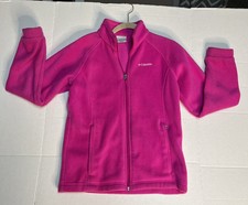 COLUMBIA Girls Fleece Jacket Mean Pink Large Lightweight Spring Summer Fall