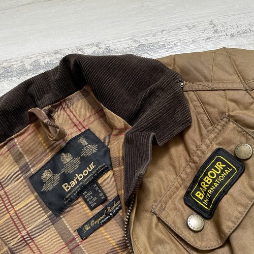 Women's Barbour Wax L1611 International Biker uk12 brown Made in England - Picture 9 of 15