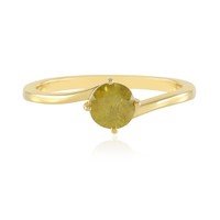 Ring Aus Versilbertem Silber Mit Sphene Aus Madagaskar