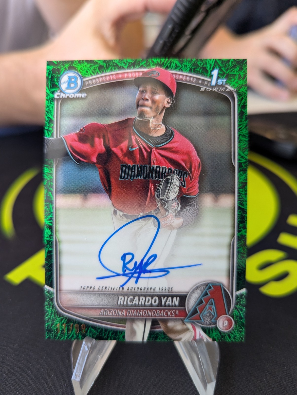 2025 Bowman Ricardo Yan Chrome Green Grass Refractor 1st Auto /99🔥🔥