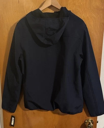 Kenneth Cole Jacket Mens Medium Navy Zip Pockets Fleece Lined Softshell image 5