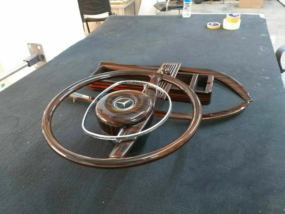 For Mercedes Benz Classic W113 Wood Trim Set Steering 230-280sl Pagoda Makkasar - Изображение 4 из 4