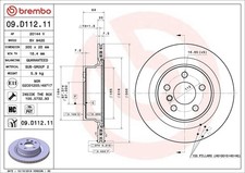 1X Bremsscheibe BREMBO 9.D112.11 f�r BMW 3 (G20, G80, G28) 2 2018-2020