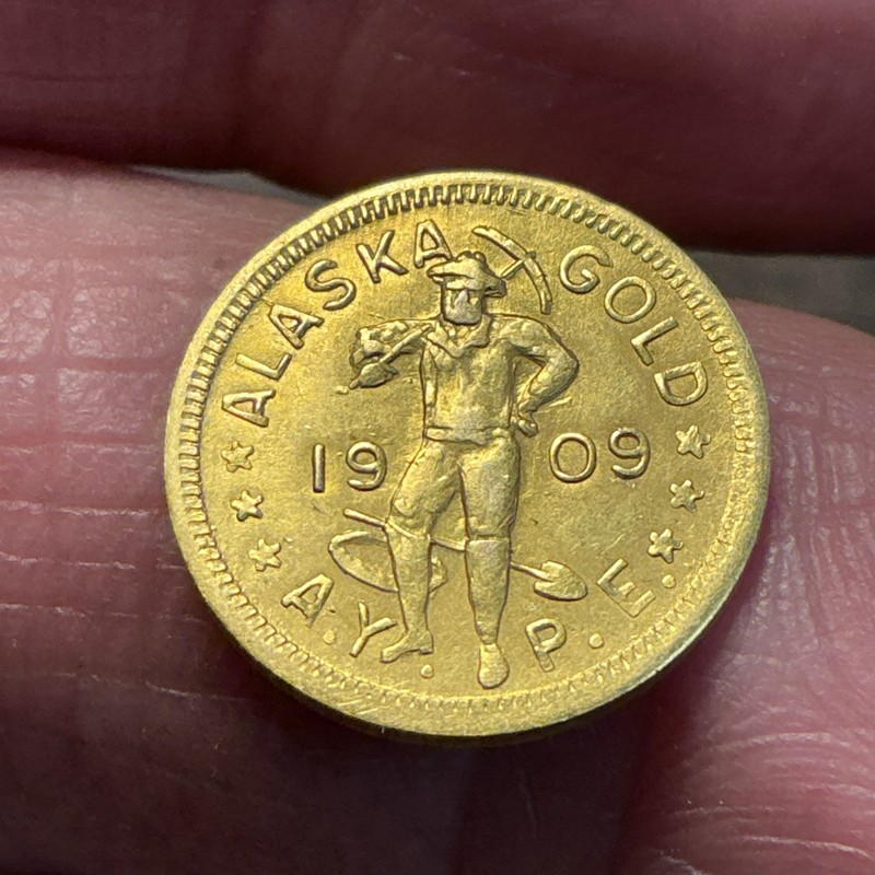 1909 Alaska-Yukon-Pacific Exposition PIONEER Gold 1 DWT AYPE RARE GOLD TOKEN