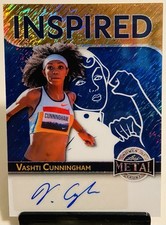 Vashti Cunningham 2025 Leaf Metal Women Of Sport Blue Shimmer Auto 1/2 🏅🔥