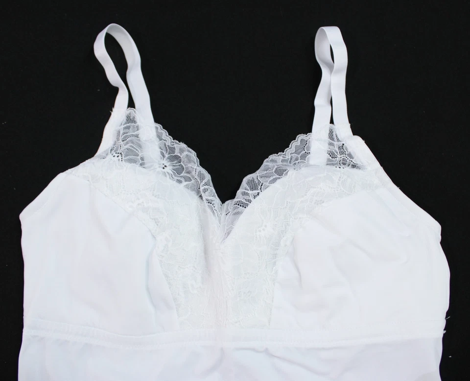 Sujetador de encaje Breezies liso soporte suave camisola para mujer EJ3 blanco talla XL NUEVO CON ETIQUETAS Foto 2 de 3