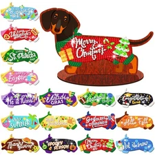 Briwooody 16 Pcs Dog Magnetic Diamond Painting Kits Dachshund Diamond Art