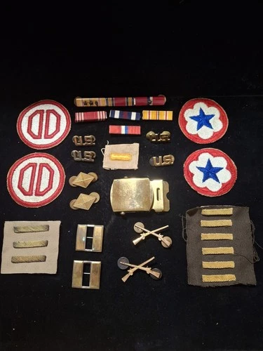 WW2 Military Insignia Patch Pin Junk Drawer Lot