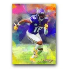 Justin Jefferson Art Card Limited 7/50 Edward Vela Signed (Minnesota Vikings)