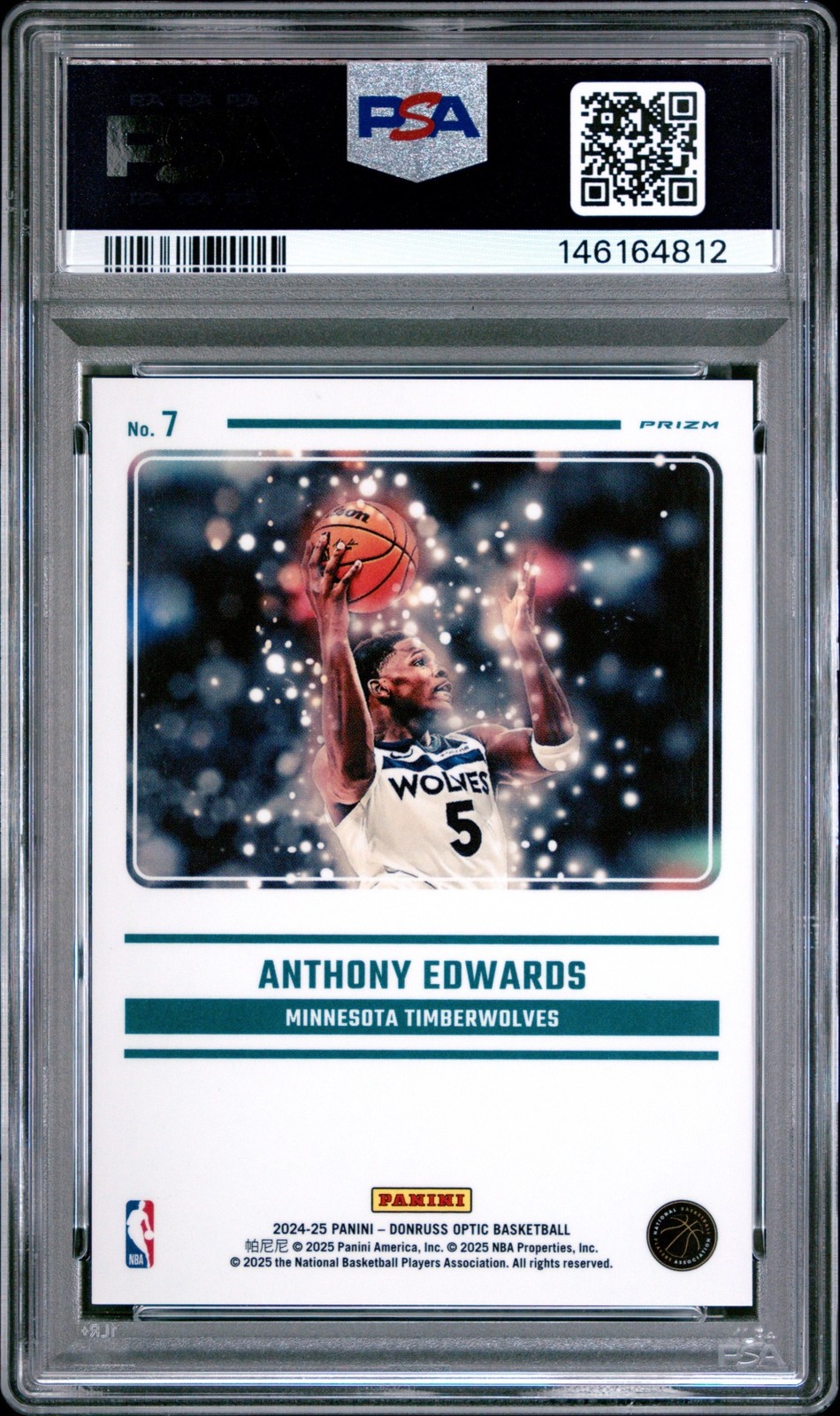 2024-25 Panini Donruss Optic Basketball Anthony Edwards #7 Mythical PSA 10 view 2
