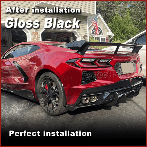 Glanz Schwarz Diffusor Heckdiffusor Für Chevrolet Corvette C8 Stingray Z51 STG - Picture 3 of 12