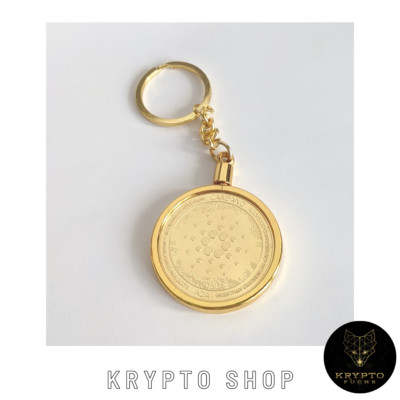 Cardano ADA Gold Kryptomünze beweglicher Schlüsselanhänger für Krypto-Fans 