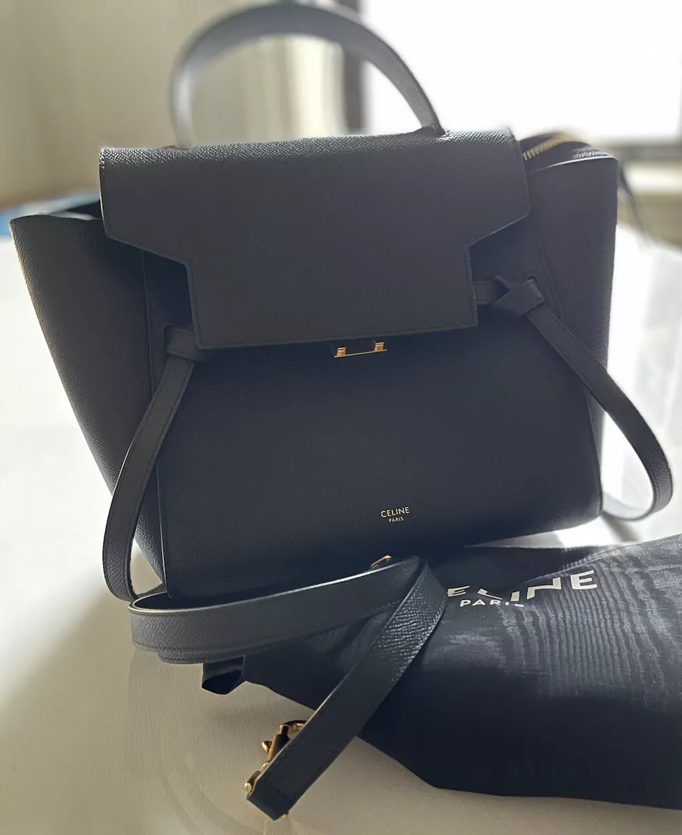 CELINE Micro Belt Bag in Black Grained Leather