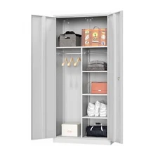 Armoire Wardrobe Hanging Rod Closet Storage Cabinet Clothes Storage Organizer 71