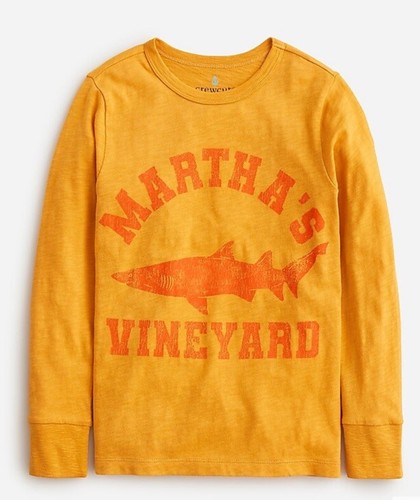 J. Crew Crewcuts Kids' long-sleeve Martha's Vineyard graphic T-shirt Size M 8-9