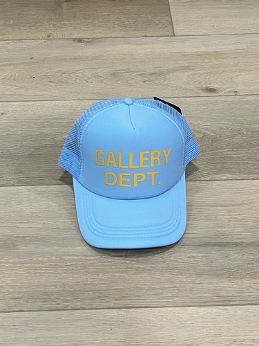 GALLERY DEPT BABY BLUE TRUCKER HAT - YELLOW GOLD LOGO - BNEW VINTAGE