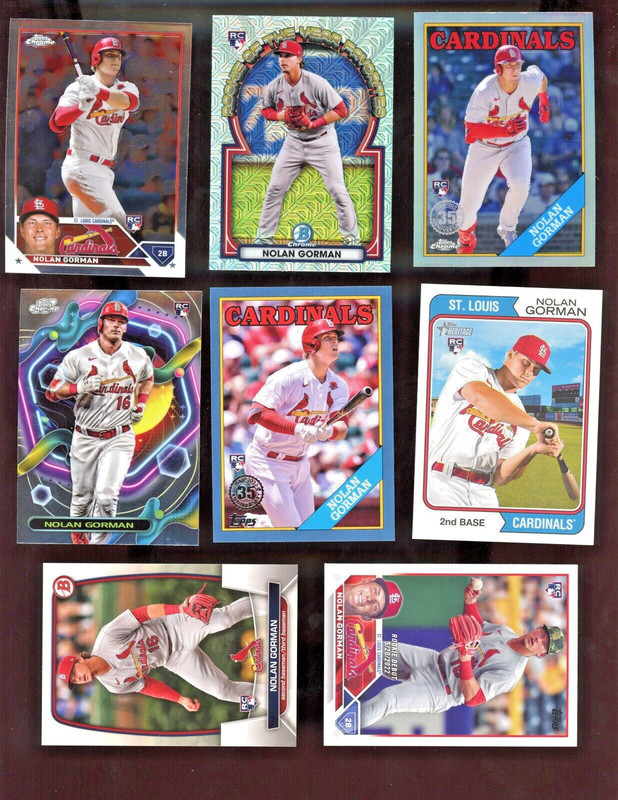 Nolan Gorman RC Rookie Prospect Topps Bowman Chrome 21 Card LOT Cardinals