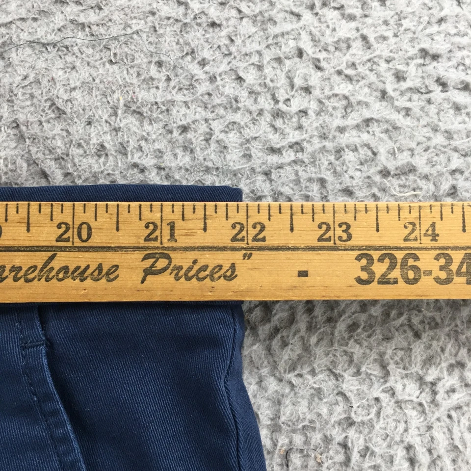 Members Mark Flat Front Chino Shorts Mens 42 (Actual 44X9) Blue Mid Rise Zip NEW - Image 4 of 4