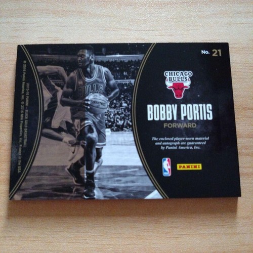2015-16 Panini Black Gold Bobby Portis /25 Rookie Auto RC 3-color Jersey Relic - Picture 2 of 2