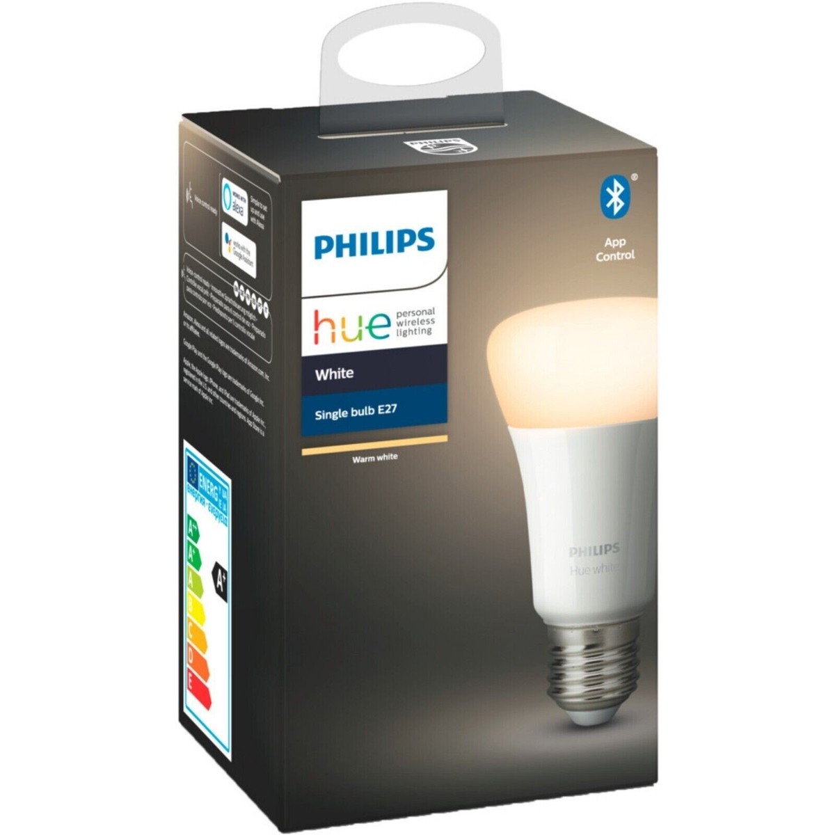 Philips Hue Warm White Smart LED E27 Screw Cap Bluetooth Bulb, Google  Alexa