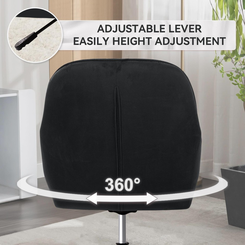 Velvet Fabric Executive Swivel Office Chair Adjustable Height