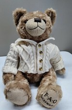 FAQ Schwarz Bear Plush Stuffed Animal leather patch sweater