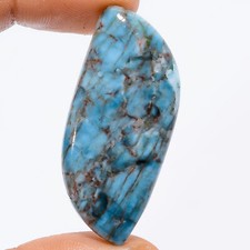 Natural Neon Blue Apatite Fancy Cabochon Loose Gemstone 53 Ct 45X19X5mm EE-44710