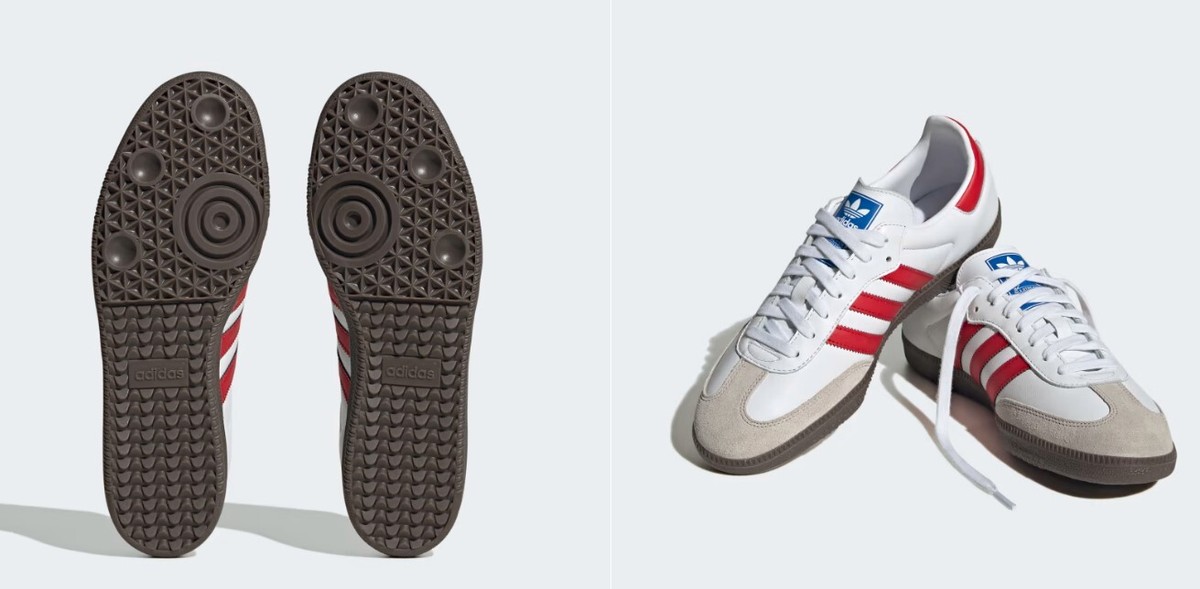 Size 6 - adidas Samba OG White Scarlet for sale online | eBay