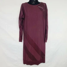 W By Worth Dress Size XP Womens Purple Open Knit w/Slip