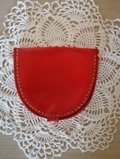 Portamonete rigido in ecopelle rosso