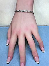 Vintage Sterling Silver Infinity Symbol Links Adjustable Bracelet 8.7g 8'' Wrist