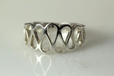 925 Sterling Silver Tear Drop Design Size 7.25 Ring 2.7 Grams RIN6232 