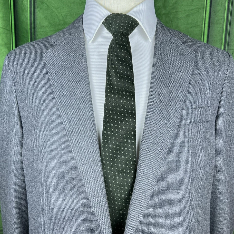 Corbata de algodón verde oscuro con estampado de pies de pájaro para hombre cumpleaños día del padre regalo corbata Foto 3 de 4
