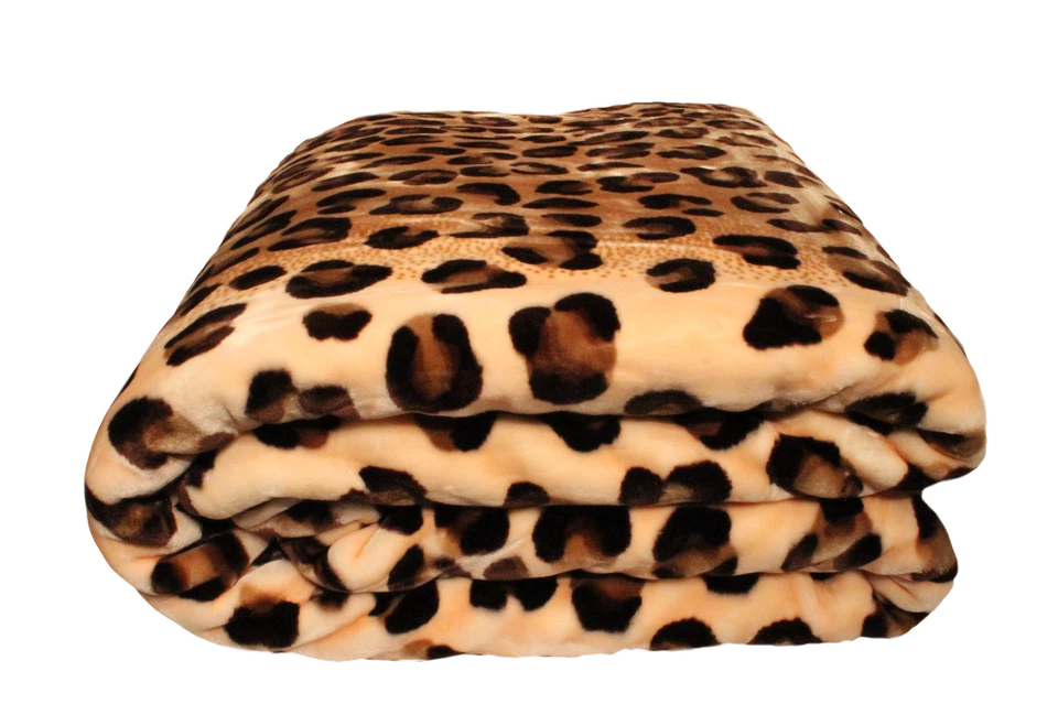 Solaron Blanket throw Thick Ultra Fine Polyester Mink Plush Leopard Heavy Weight - Image 4 of 4
