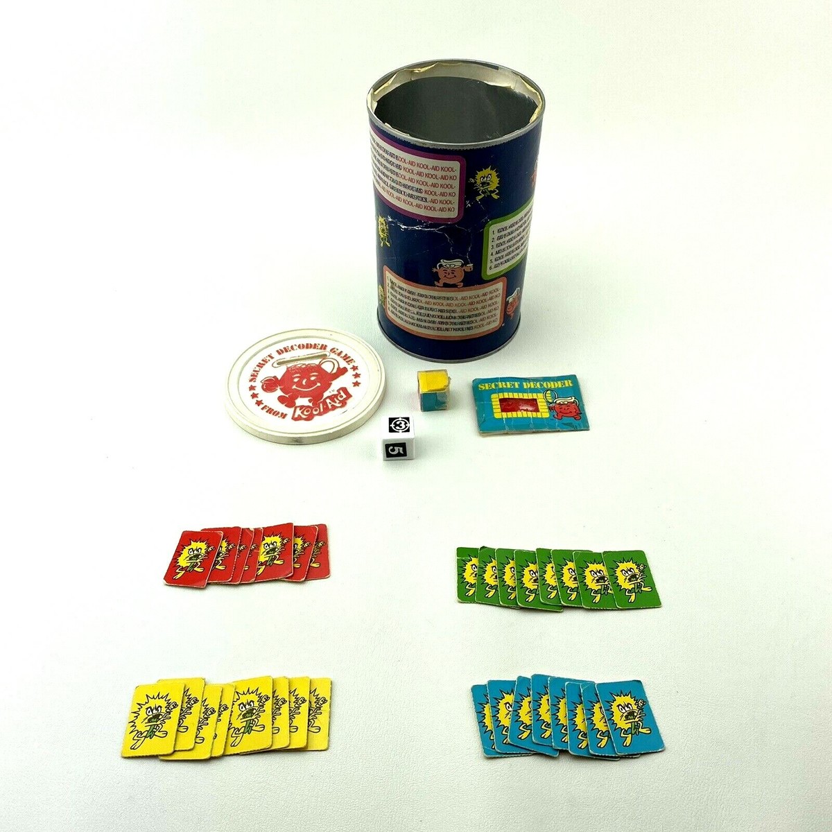 Vintage Kool-Aid Secret Decoder Game Coin Canister Incomplete Used