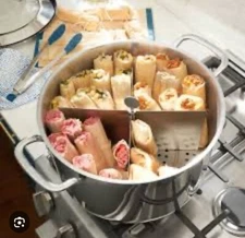 Vaporera O Tamalera Princess House De 20qt Con Division Tri-ply Acero Quirúrgico