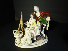 Antique Dresden Volkstedt Couple Hand Painted...